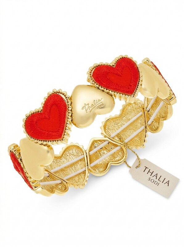 Thalia Sodi Gold-Tone Heart Stretch Bracelet