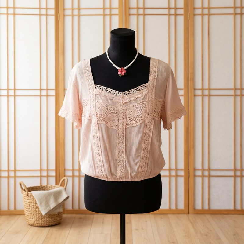 Belle Du Jour Juniors Lace-Trim Top, Size XS