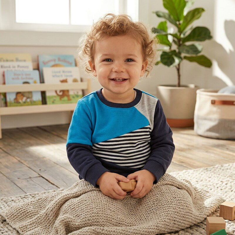 First Impressions Boys Velour Colorblocked Sweatshirt, 18Mo
