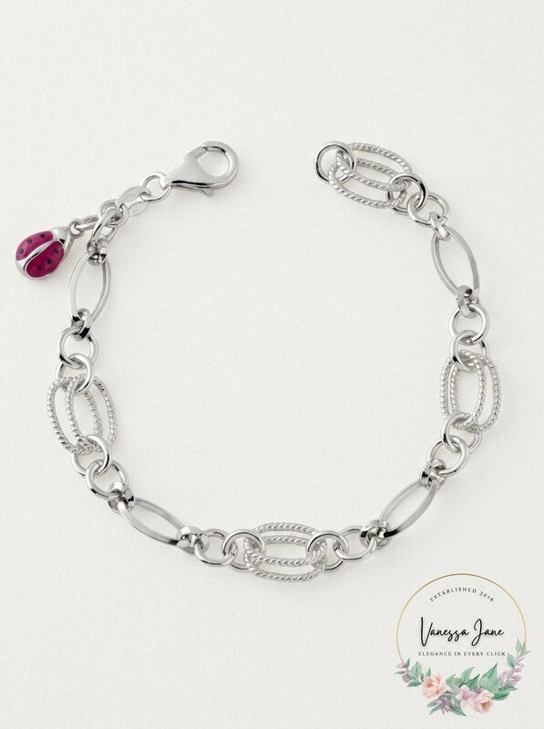 Linked Jewelry Add a Little Luck Double Link Bracelet/Silver