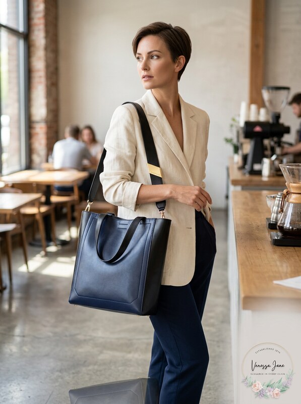 Calvin Klein Karsyn North South Leather Small Tote Shoulder Bag