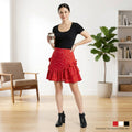 Maison Jules Womens Red Ruffled Polka Dot Short Ruffled Skirt, Size XS