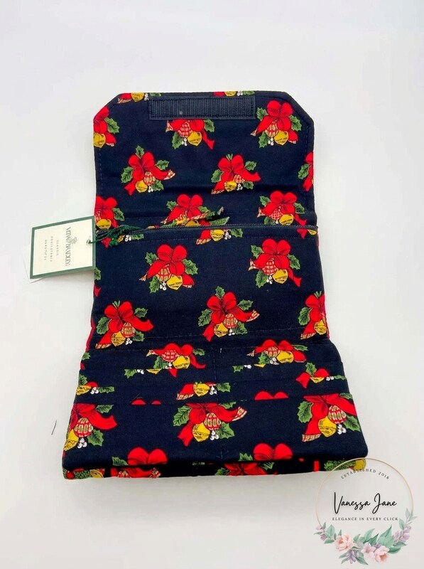 Vera Bradley Strap Wallet Crossbody Hen and Holly Christmas Holiday