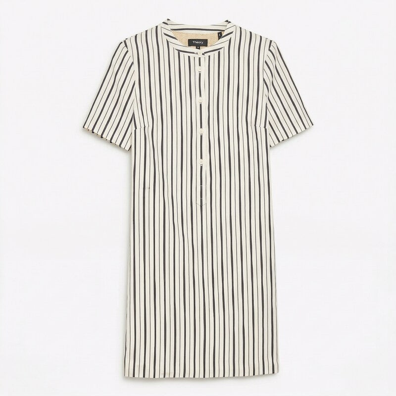 Theory Womens Trapeze Stripe Mini Dress, Size Medium