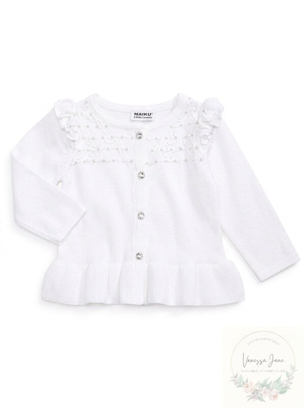 Blueberi Boulevard Little Girls Ruffled Cardigan, Size 5