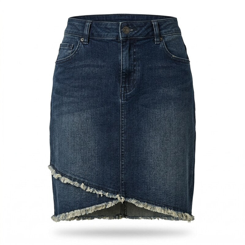 Inc Tulip-Hem Jean Skirt, Size 8