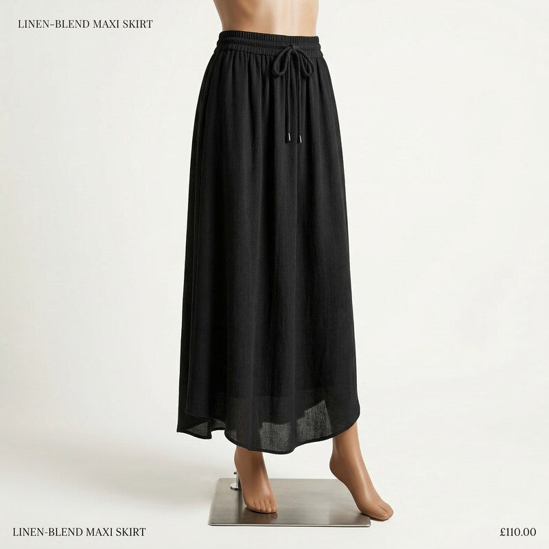 Roxy She Cares Maxi Skirt for Women Black, Size Small