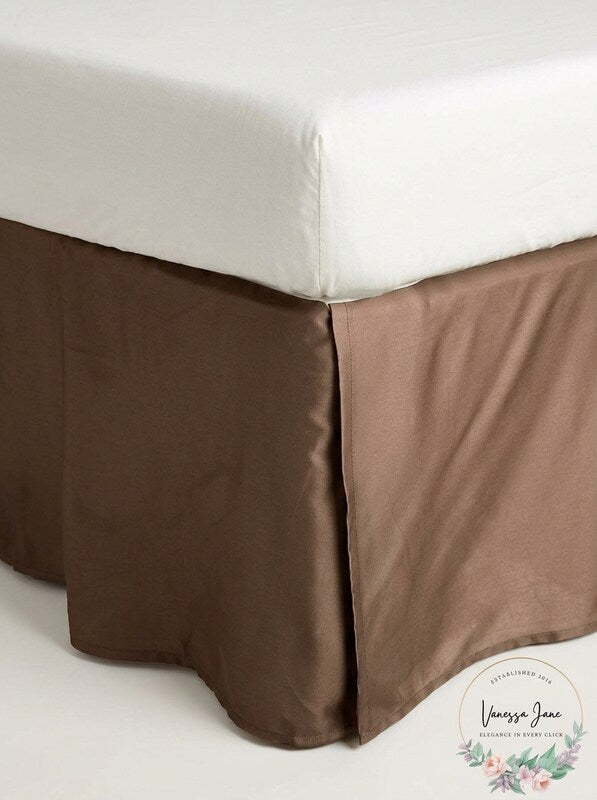 Luxor Bed Skirt, Twin XL, Taupe, Wrinkle Resistant, Pleated