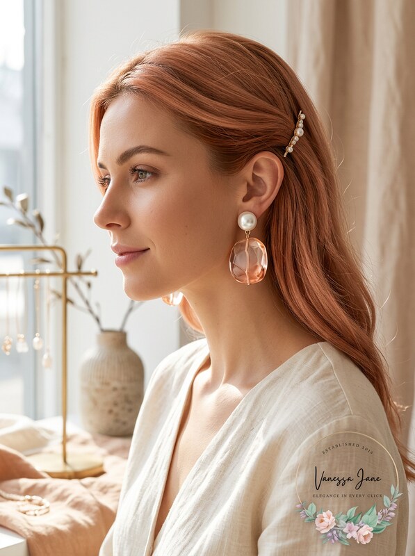 Charter Club Imitation Pearl and Stone Drop Earrings