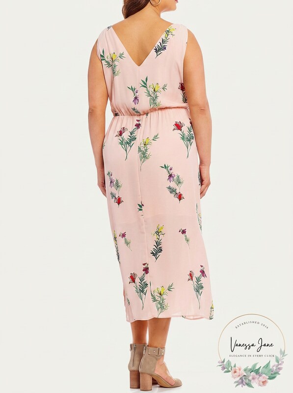 Vince Camuto Womens Pink Plus Size Tropical Garden Maxi Dress, Size 3X