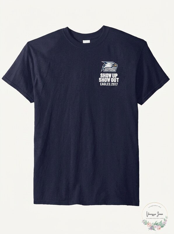 NCAA Football Schedule 2017 Short Sleeve Shirt Georgia Southern Eagles, Small