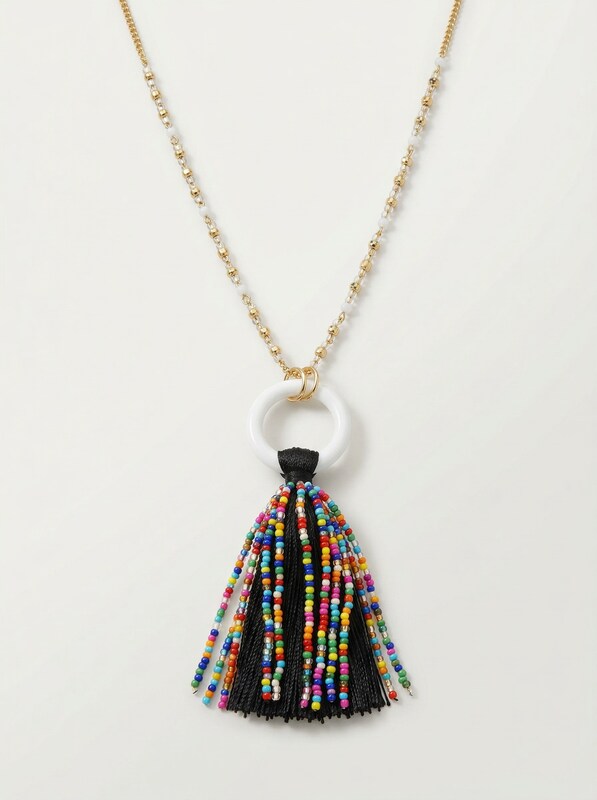Inc Gold-Tone Beaded Tassel Pendant Necklace, 32 + 3 Extender
