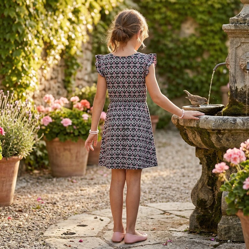 Epic Threads Super Soft Little Girls Geo-Print Fit and Flare Dress, Size 5