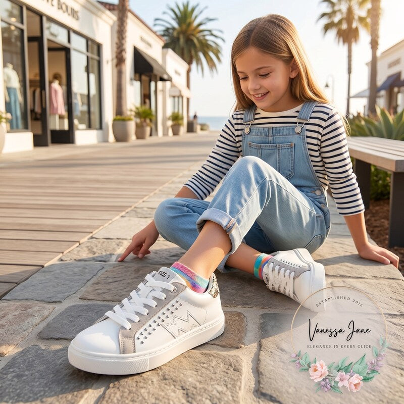 Steve Madden Big Girls JBianca White Fashion Sneaker, Size 1