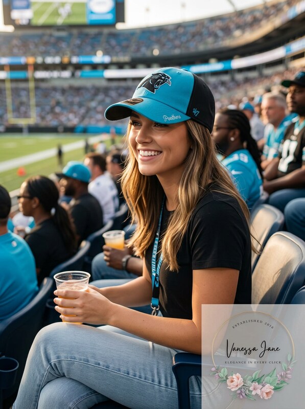 NFL Carolina Panthers Womens Sparkle Two Tone Clean Up Adjustable Hat, One Size