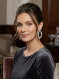 INC International Concepts Silver-Tone Crystal Doorknocker Drop Earrings