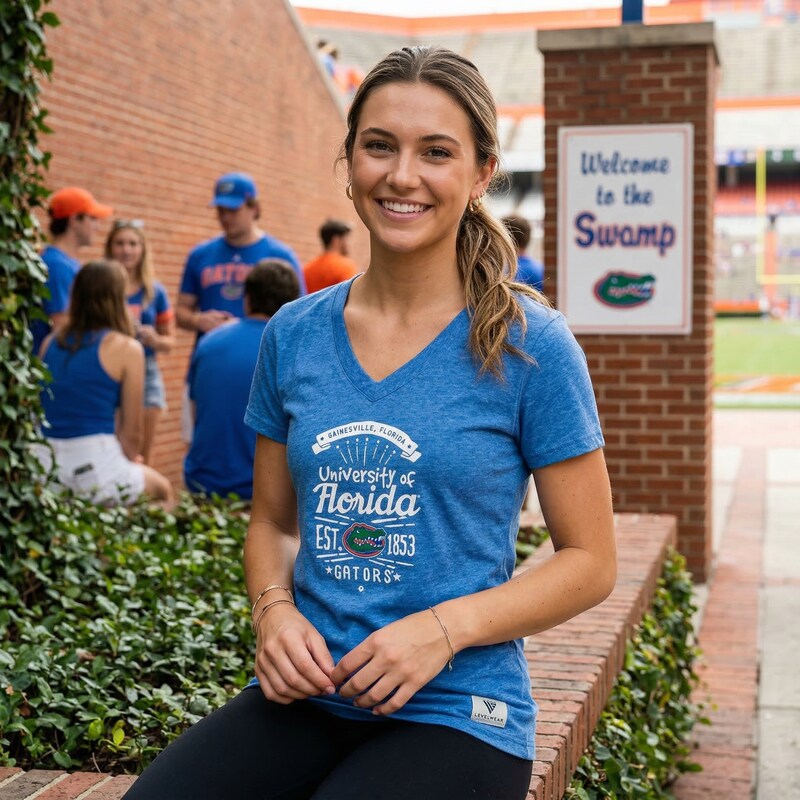 Levelwear NCAA Florida Gators Adult Women Anthem Entice Ladies Tee, Small