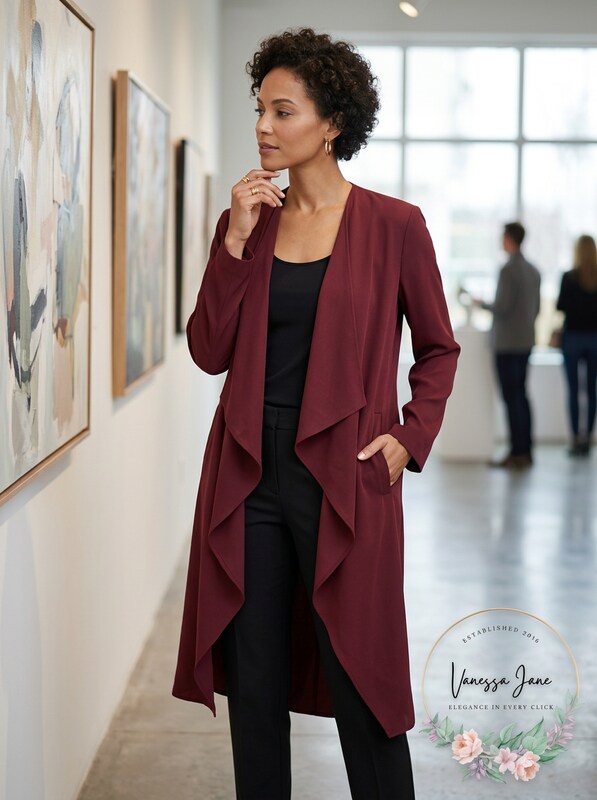 Nine West Women's Draped Open-Front Topper Jacket