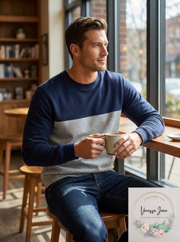 Club Room Mens Color Block Sweatshirt
