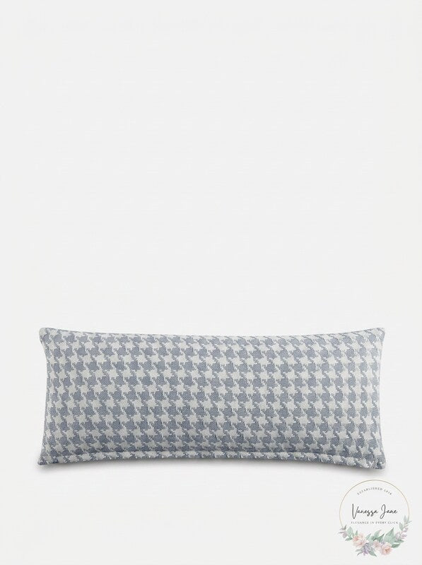 Kenneth Cole New York Houndstooth Grey Lumbar Pillow Cover