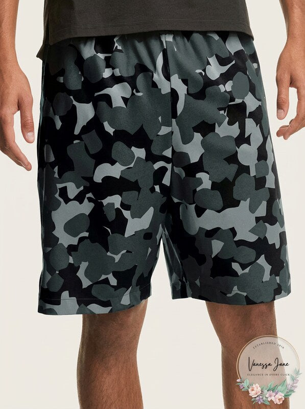 Champion Mens Standard-Fit Stretch Camouflage 9in Sport Shorts, Size Small