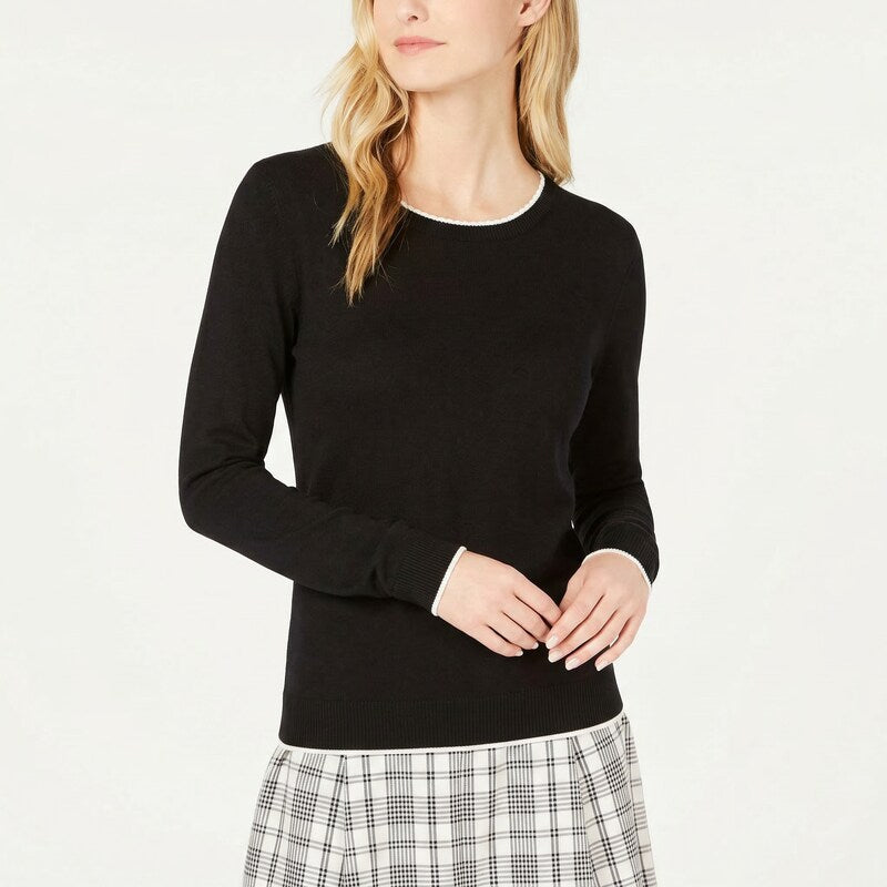 Weekend Max Mara Flipper Contrast-Trim Sweater, Size XS