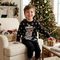 Alex Stevens Little Boys’ Sloth Pole Sweater, Black Combo, Size 4