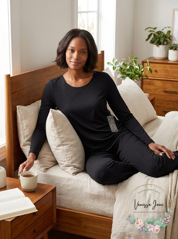 Charter Club Women's Sleep Top Black, Size Medium