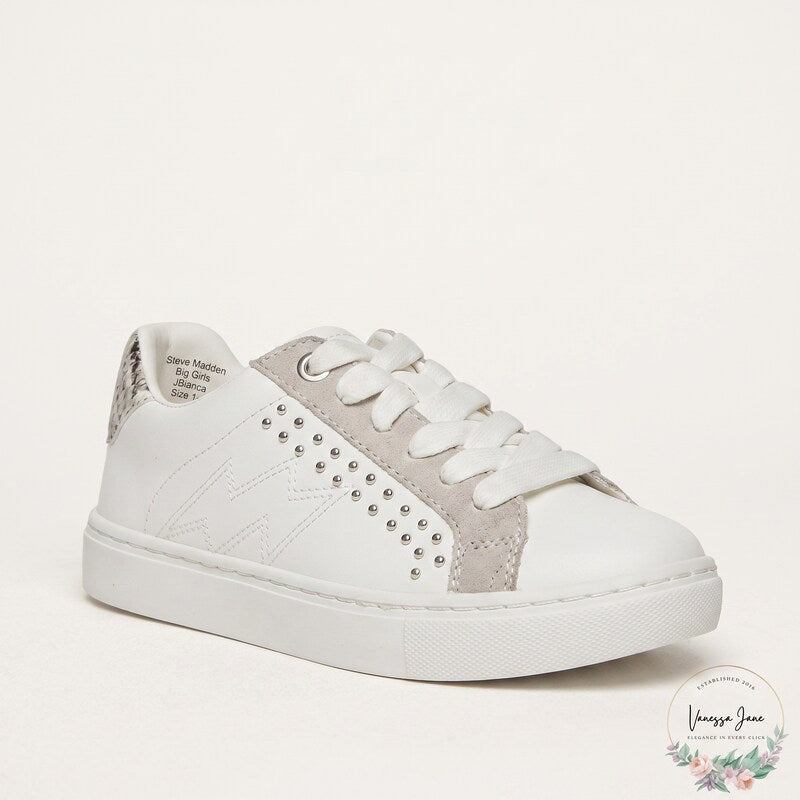 Steve Madden Big Girls JBianca White Fashion Sneaker, Size 1