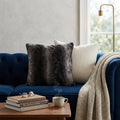 Madison Park Zuri Faux Fur Throw Pillows for Couch Bed, 20x20, Chocolate