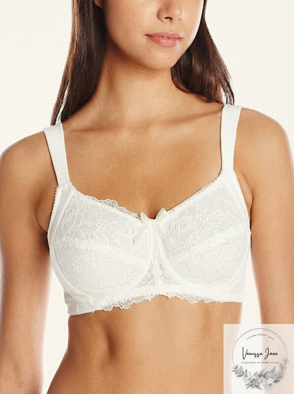 Amoena Women's Marie Cut and Sewn Wire-Free Bra, Off White, 34D
