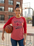 NBA Chicago Bulls Womens Premium Triblend 3/4 Sleeve/Red/XL