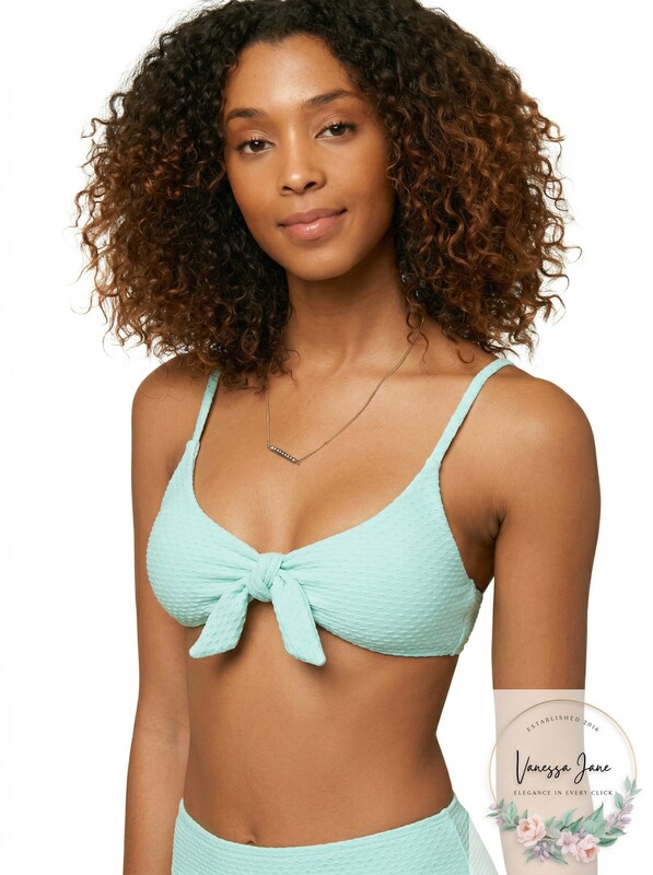 Oneill Womens Aqua Stretch Removable Cups Lined Tie Textured Saltwater Top, Xs