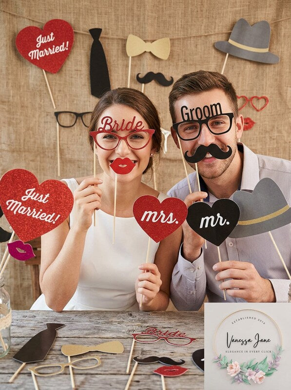 Studio His and Hers Wedding Photo Booth Props 16 props