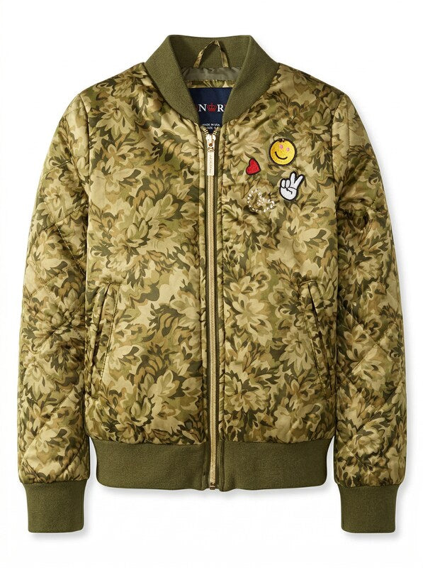 Limited Too Girls Too Bomber W/Patches & Quilted Sleeves, Size 5/6
