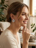 Charter Club Silver-Tone Textured Ring Drop Earrings