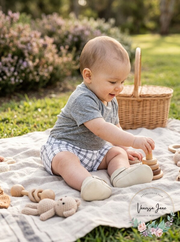 First Impressions Baby Boys Windowpane Plaid Shorts-Size 6-9Mo