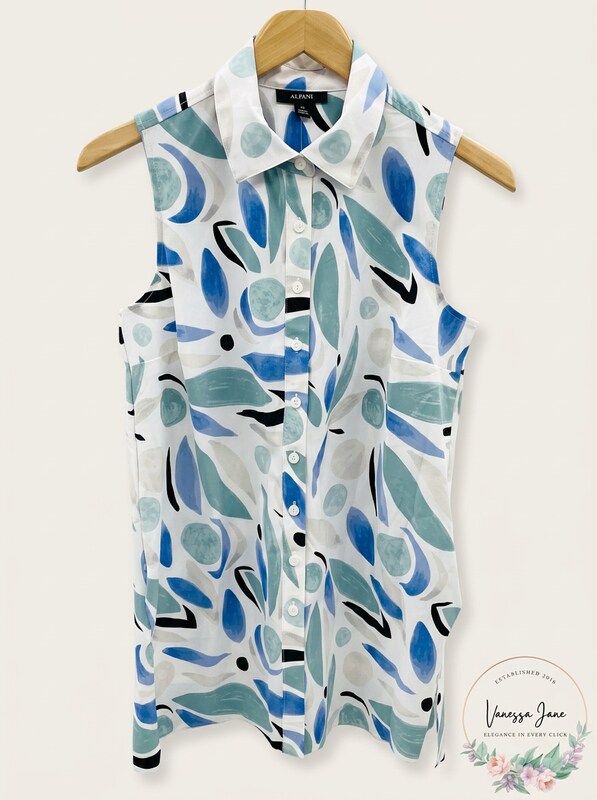 Alfani Womens Printed Sleeveless Tunic Top, Size Small