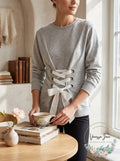 Derek Lam 10 Crosby Lace-Up Sweatshirt, Size XS