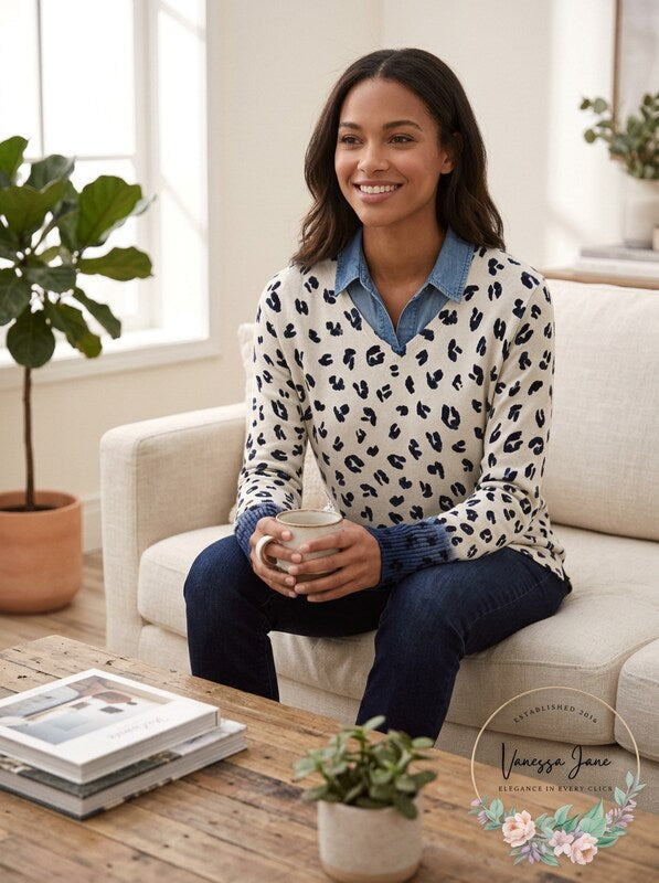 NIC+ZOE  Vital Ii Animal Sweater, Size XXL