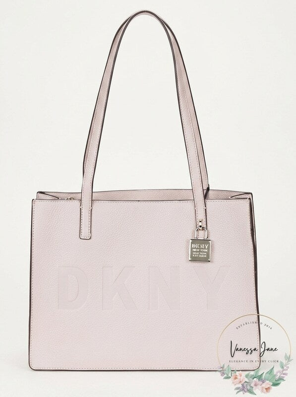 DKNY Commuter Pebble Leather Logo Tote-Lavender