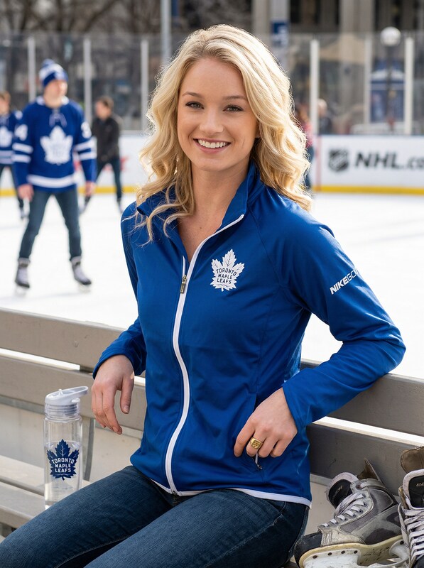 NHL Toronto Maple Leafs Womens Hockey Light Weight Full Zip Jacket, Size Medium