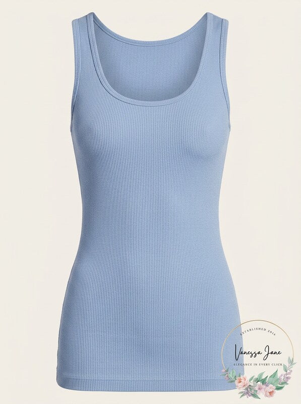 Jockey Elance Stretch Ribbed Tank, Size Medium
