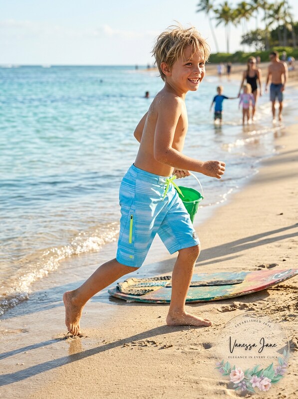 Laguna,Boys Speed Zone Striped Swim Trunks, Size 8