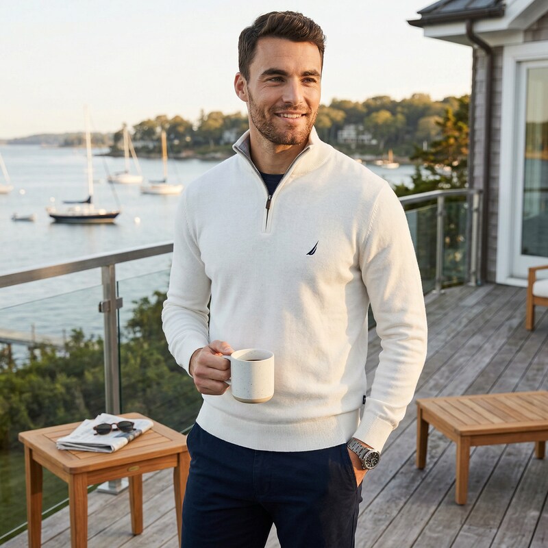 Nautica Mens Classic Fit Quarter-Zip Sweater, Size XS