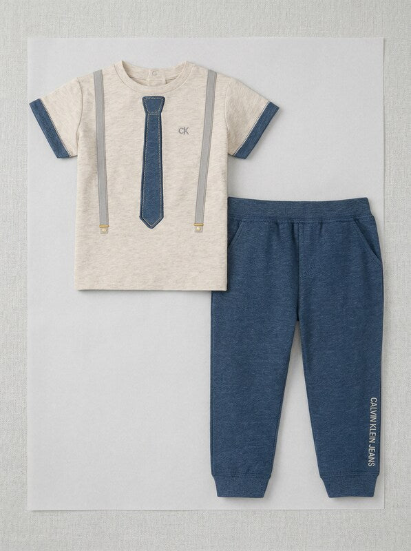 Calvin Klein Baby Boys 2-Pc. Suspend and Necktie, Size 24Months