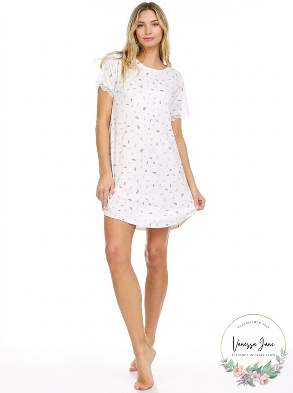 Flora by Flora Nikrooz Maura Ribbed Sleep T-Shirt Nightgown, Size Medium