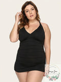 Lauren Ralph Lauren Tummy-Control Halter Swim dress, Size 18W