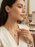 Rachel Rachel Roy Gold-Tone Red Crystal Stud Earrings & Pendant Neckle