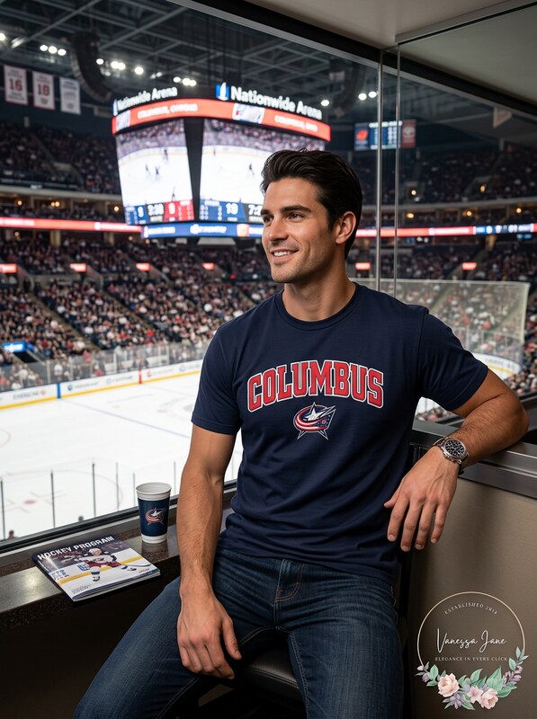 NHL Columbus Blue Jackets Mens Cotton Tee, X-Large, Navy